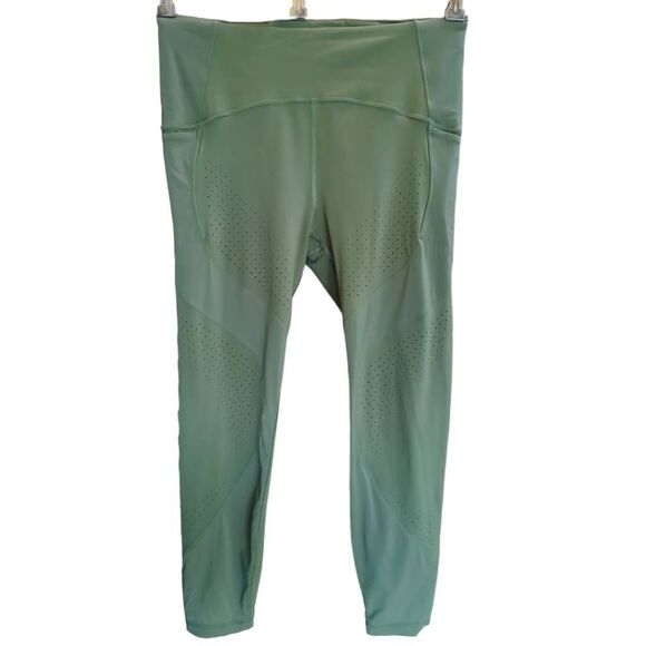 lululemon athletica Pants - Lululemon Women's Size 10 Uncovered Strength High-Rise Crop Legging Algae Green